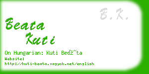 beata kuti business card